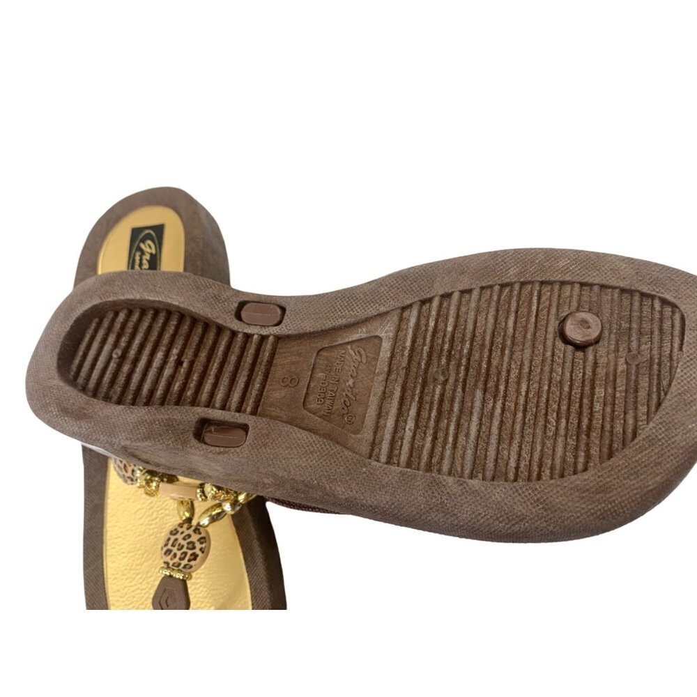 Grand Co Women's Brown & Gold Sandals - Picture 6 of 6